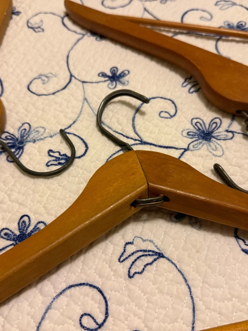 Vintage Wooden Suit Hangers - Set of 5 - Brown